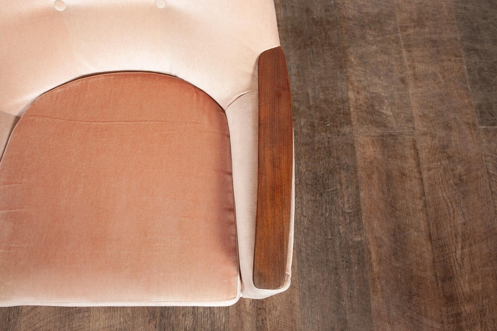 Vintage Mid Century Danish Style Low Back Arm Chair