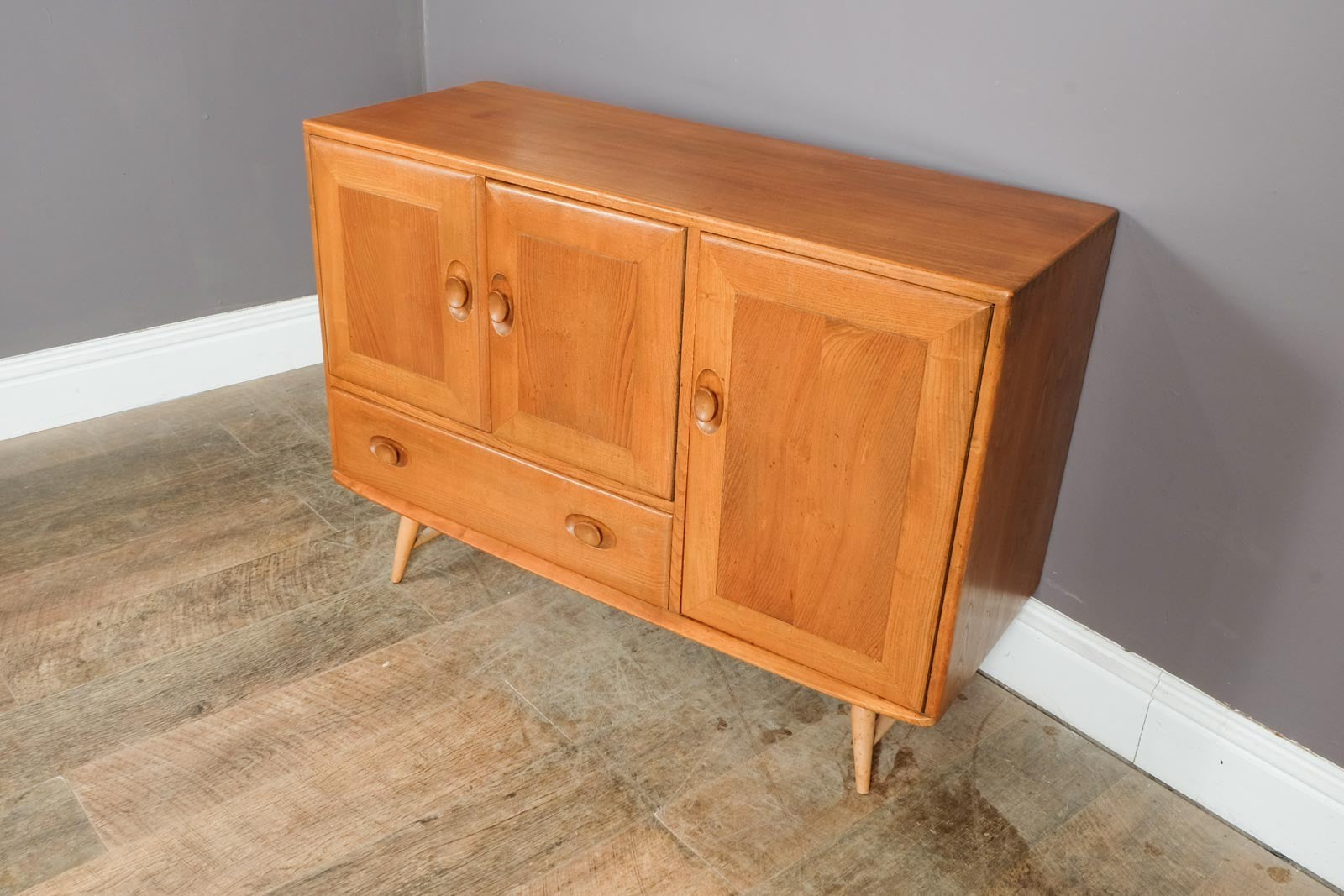 Vintage Retro Ercol Light Elm Sideboard Model 366
