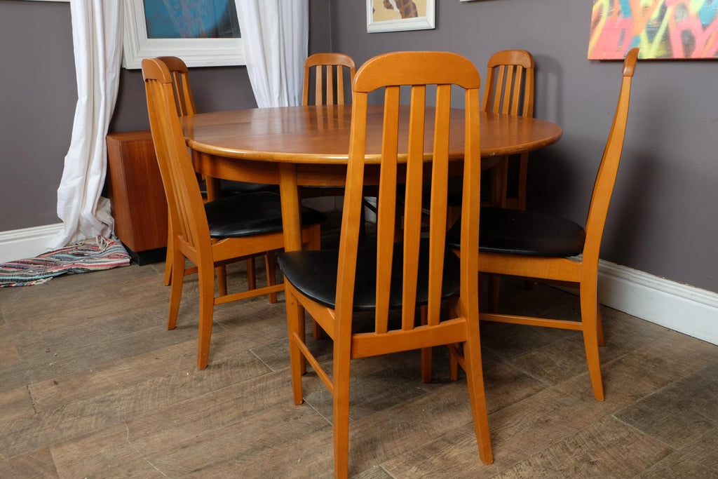 Vintage Retro Mid Century Teak Dining Table and 6 Chairs by Jentique