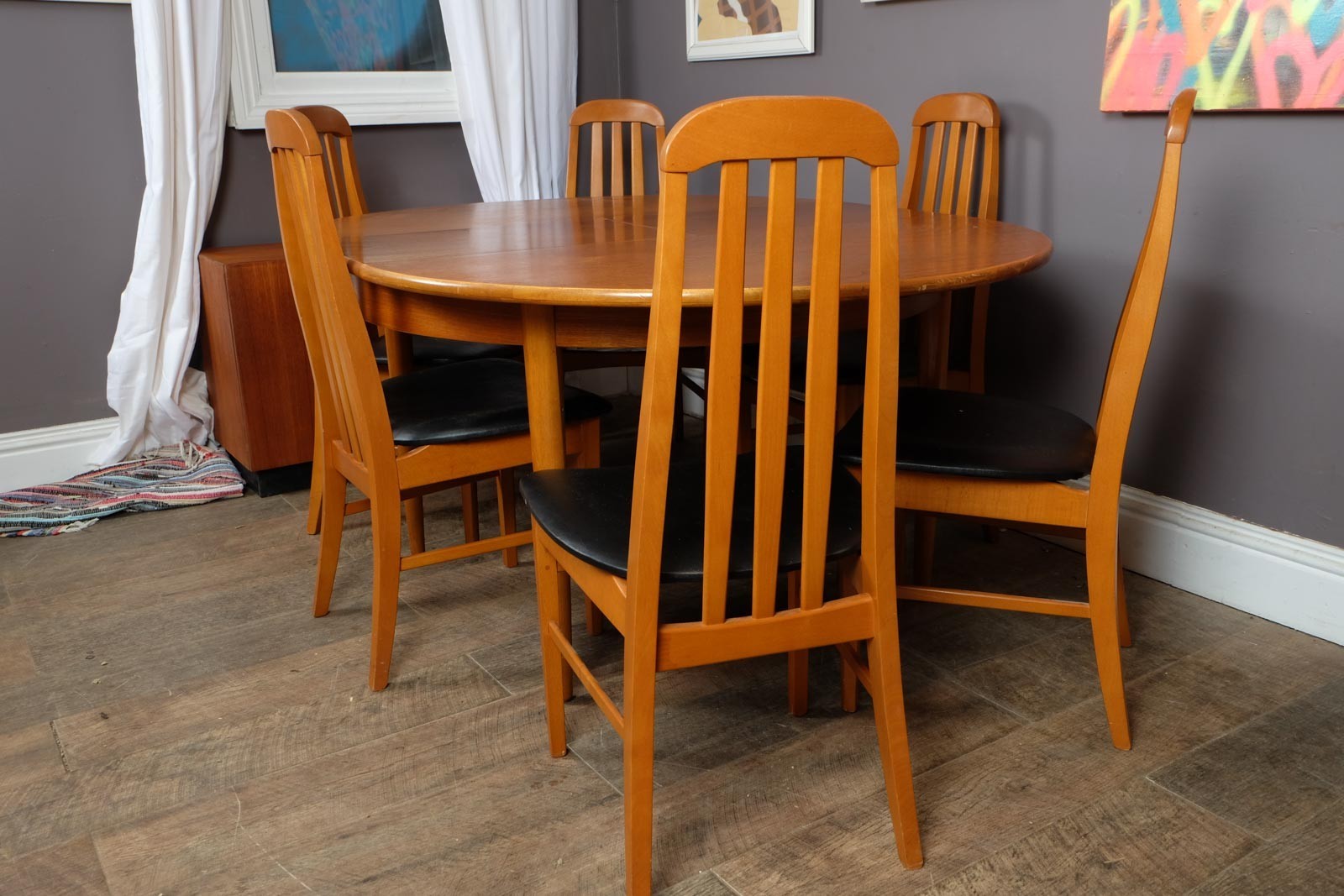 Vintage Retro Mid Century Teak Dining Table and 6 Chairs by Jentique