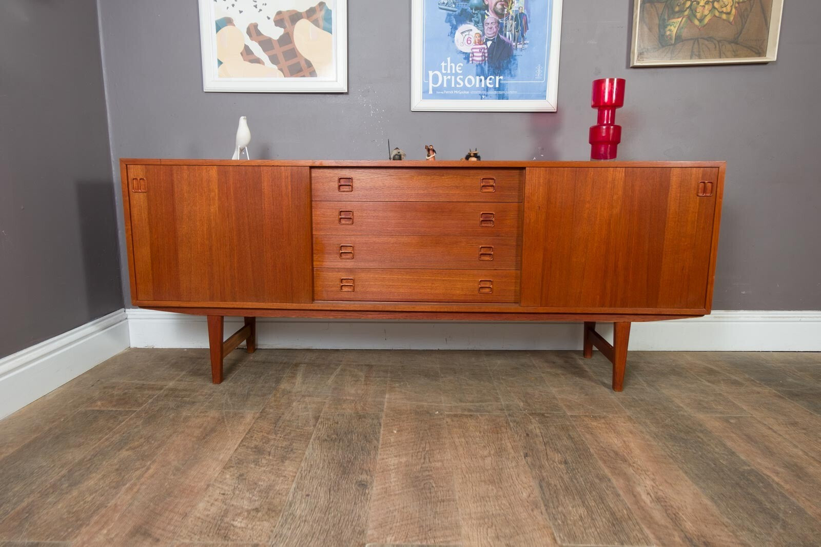 Vintage Retro Large Danish Teak Sideboard by Clausen and Sons