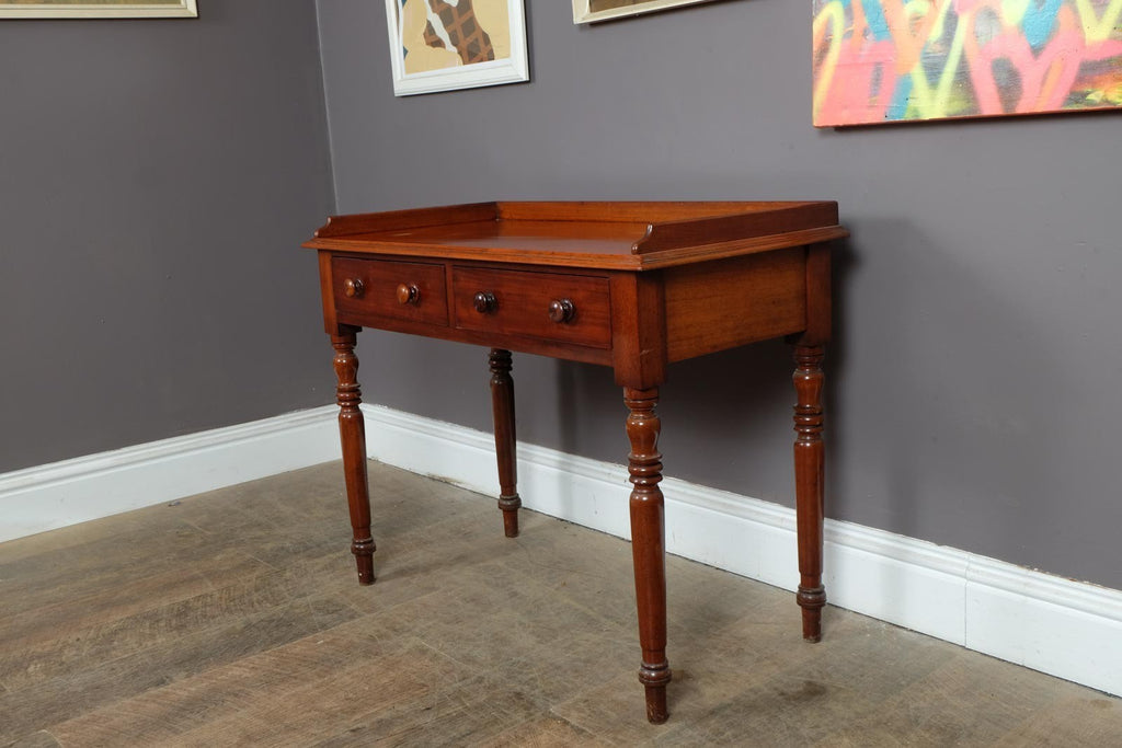 Vintage Retro Victorian Mahogany Writing Desk Console Table