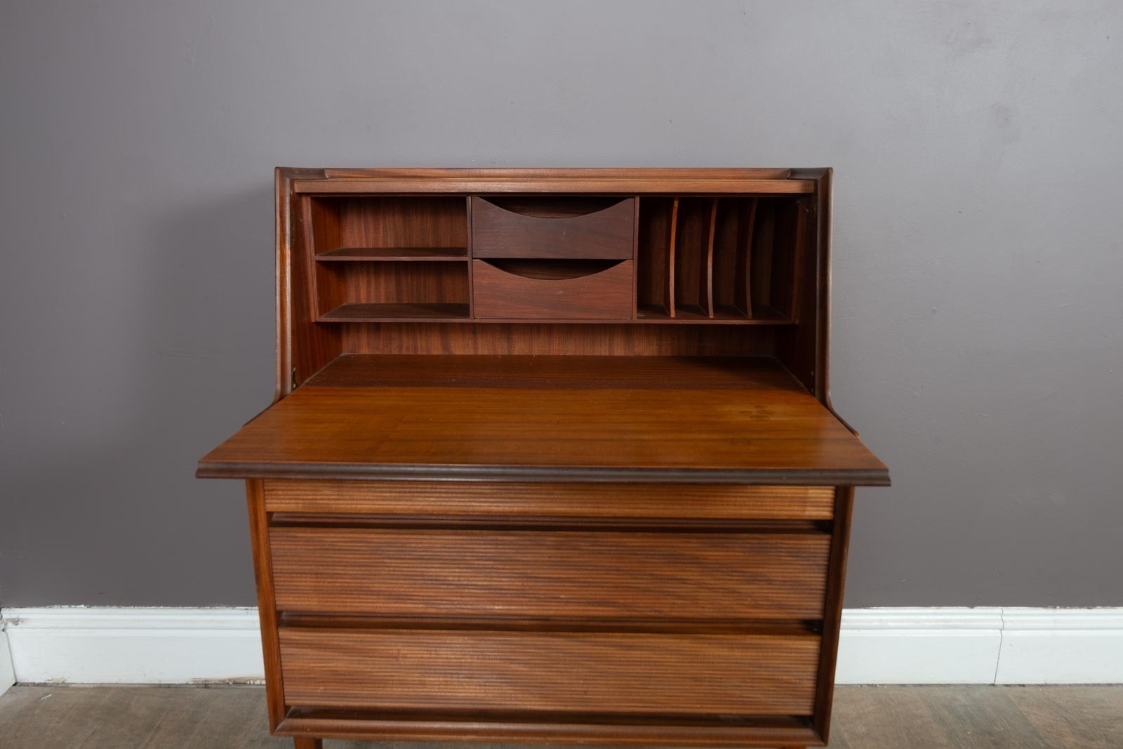 Vintage Mid Century Afromosia Bureau by Richard Hornby for Fyne Ladye
