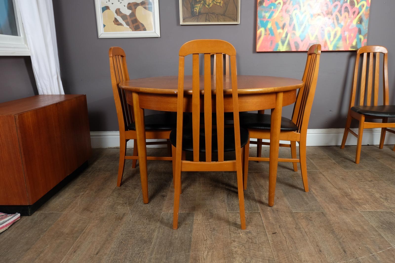 Vintage Retro Mid Century Teak Dining Table and 6 Chairs by Jentique
