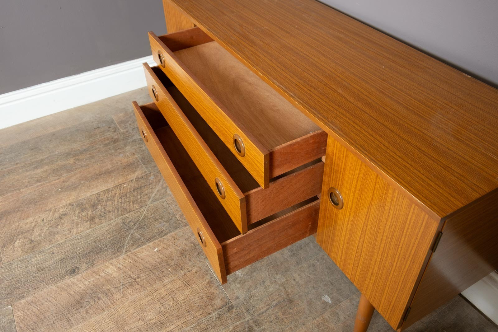 Vintage Retro Mid Century Small Teak Sideboard by Schreiber
