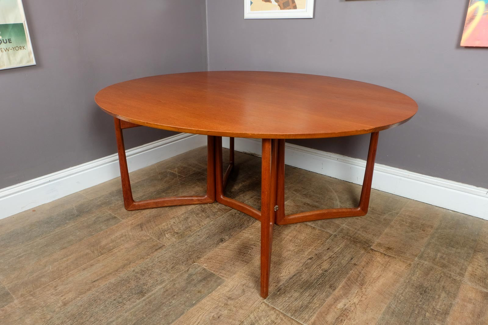 Peter Hvidt Teak Gateleg Drop Leaf Dining Table France & Son Danish Mid Century