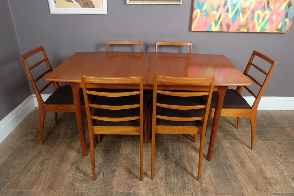Vintage Retro Mid Century eak Extending Dining Table and 6 Chairs