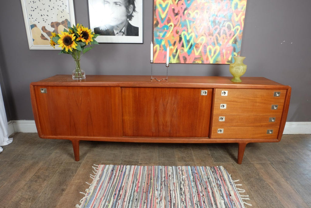 Vintage Large Danish Teak Sideboard by HP Hansen