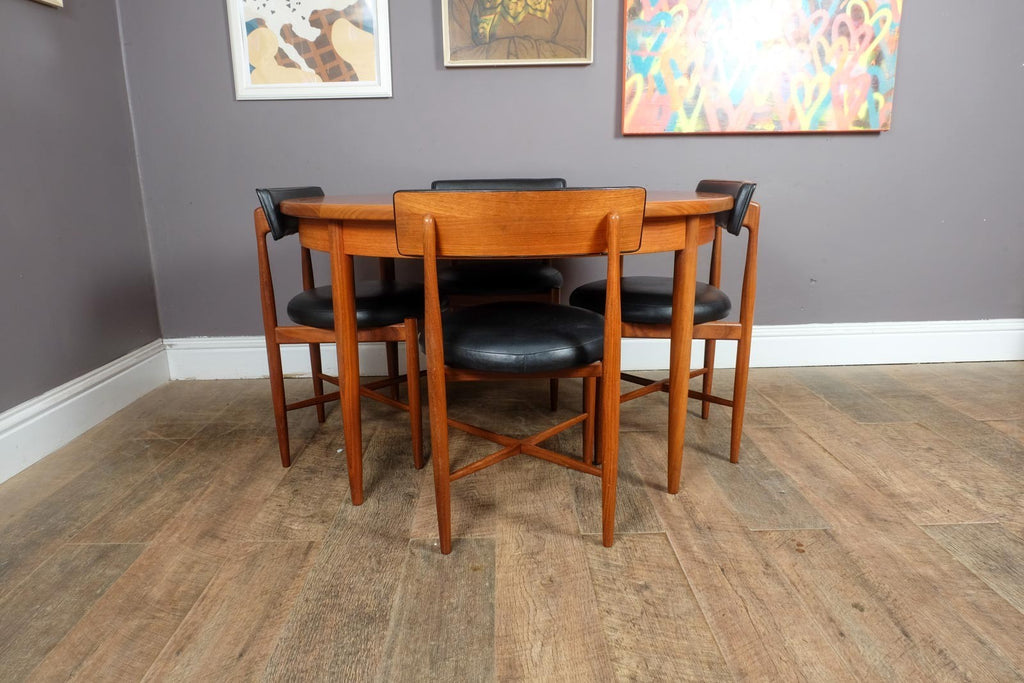 Vintage G Plan Fresco Circular Teak Dining Table and 6 Chairs by VB Wilkins