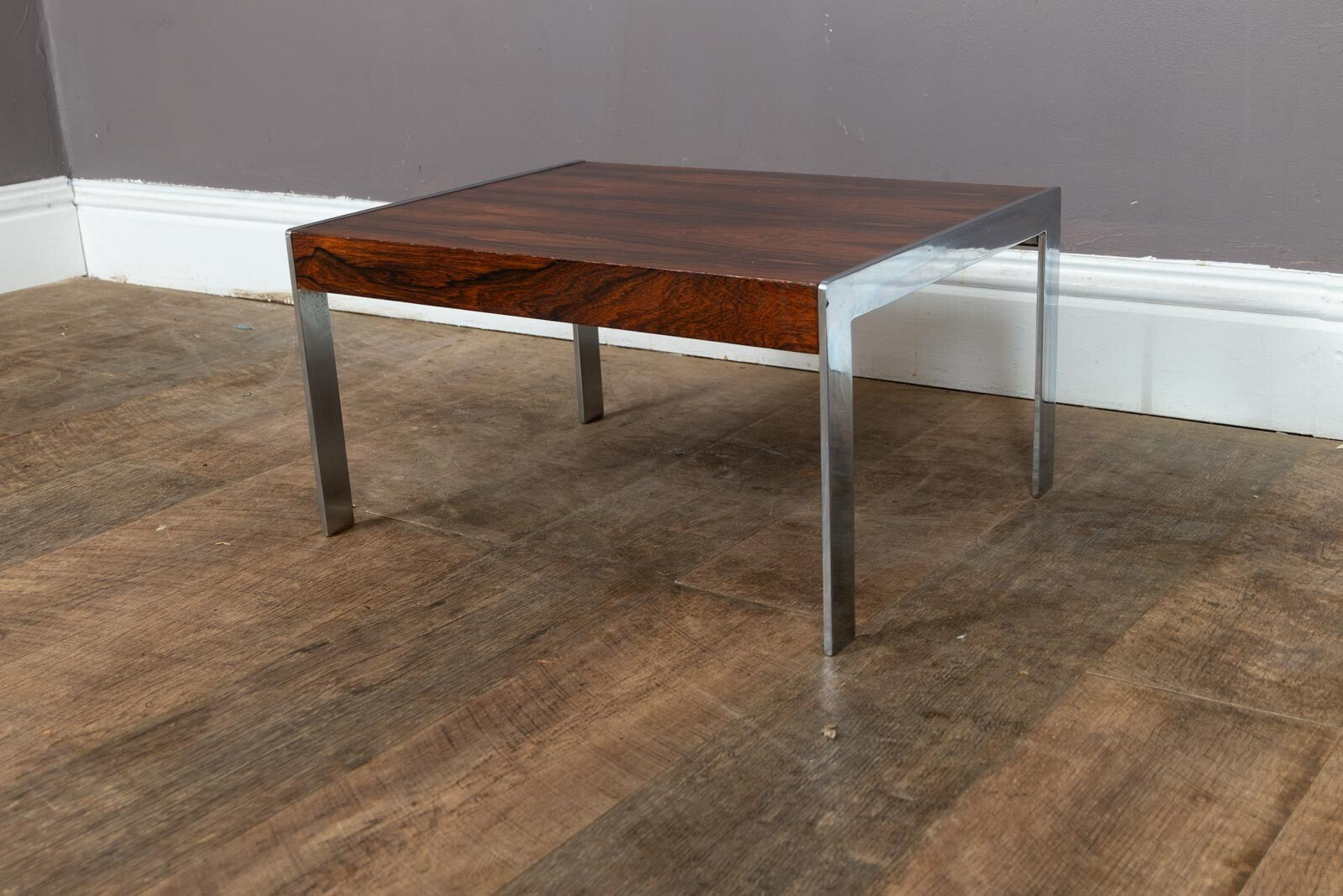 Vintage Rosewood and Chrome Side Table by Merrow Associates