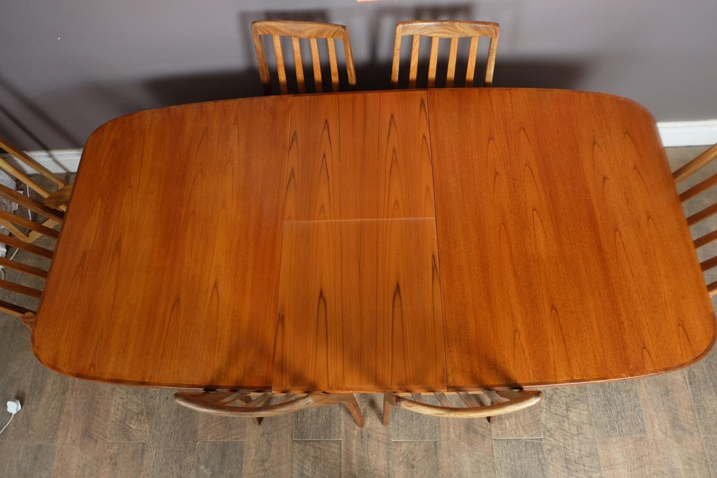 Vintage Retro G Plan Oval Teak DIning Table and 6 High Back Chairs