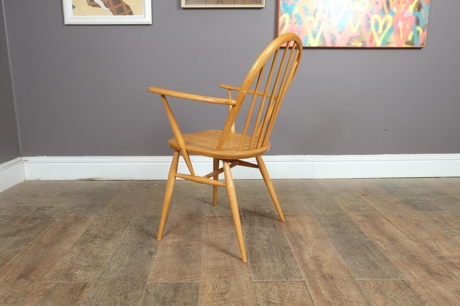 Ercol Windsor Light Elm Carver Dining Chair - New Shape