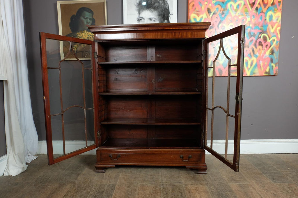 Vintage Retro Antique Mahogany Glazed Display Cabinet