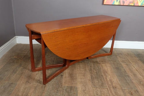 Peter Hvidt Teak Gateleg Drop Leaf Dining Table France & Son Danish Mid Century