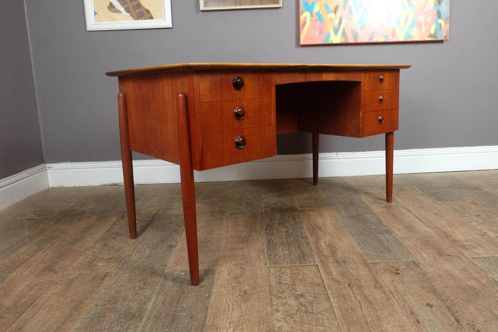 Vintage Danish Mid Century Teak Desk by P.A. Nielsen and Co