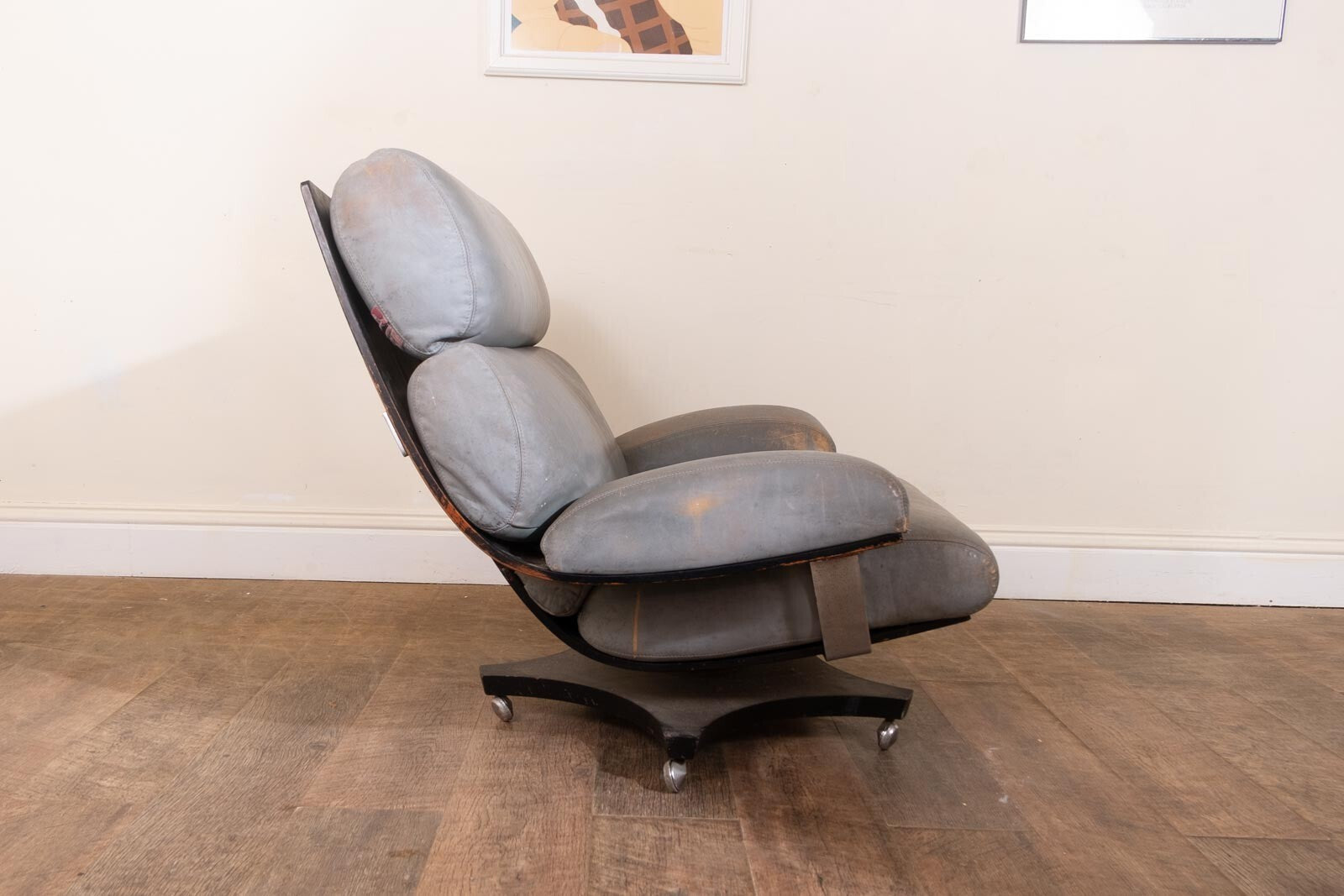 Vintage Retro G Plan Housemaster Arm Chair in Grey Leather