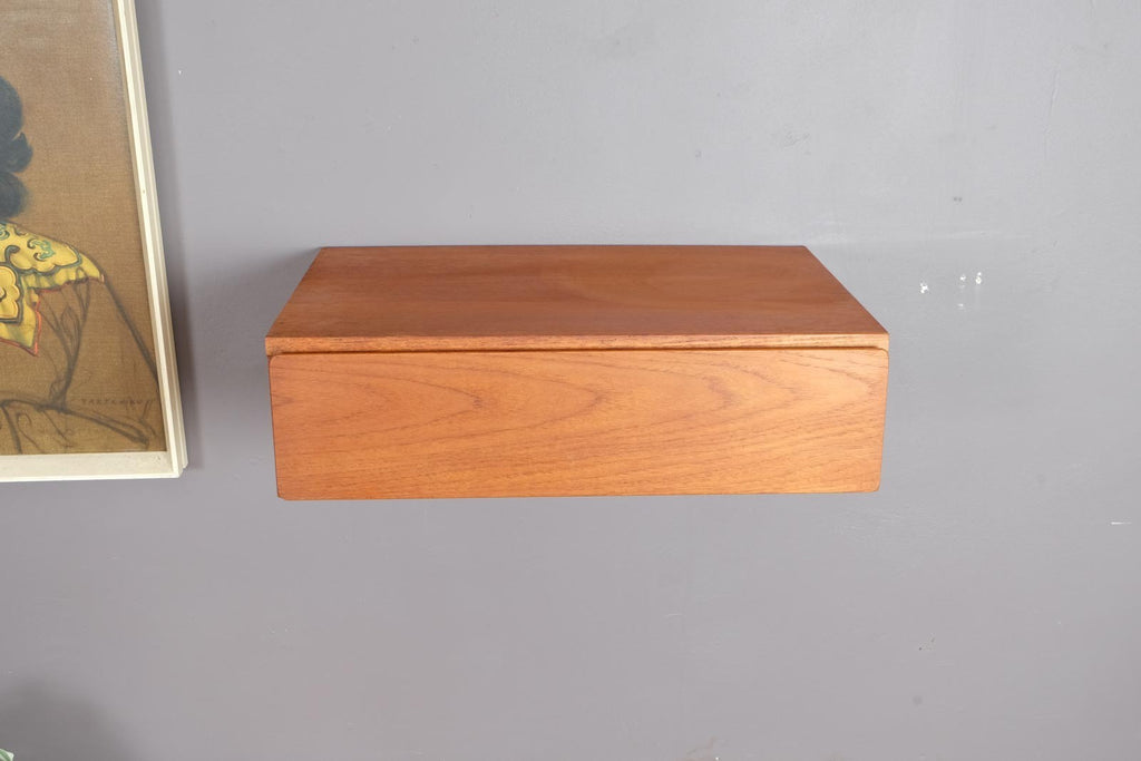 Vintage Retro Small Floating Teak Drawer by Beaver and Tapley