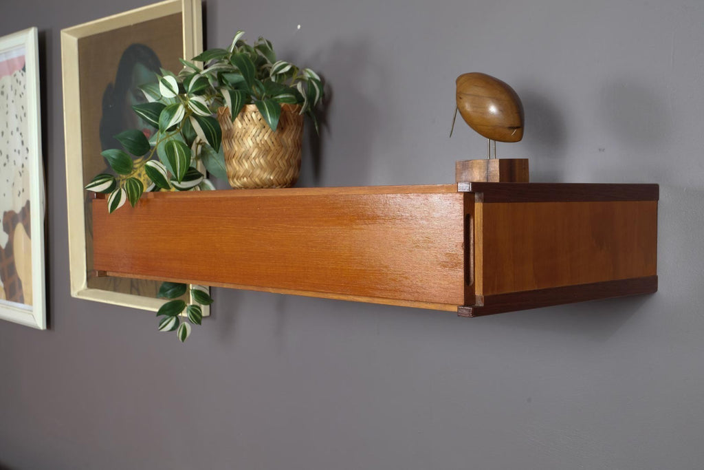 Vintage Retro Floating Teak Drawer by Beaver and Tapley