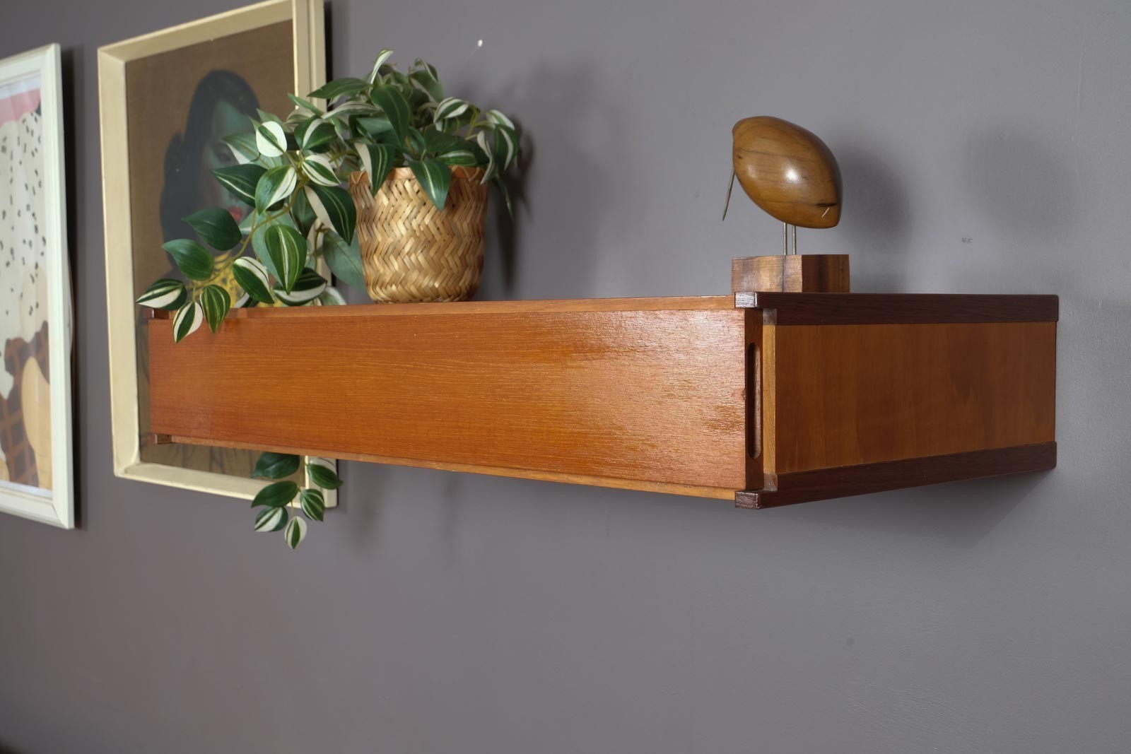 Vintage Retro Floating Teak Drawer by Beaver and Tapley