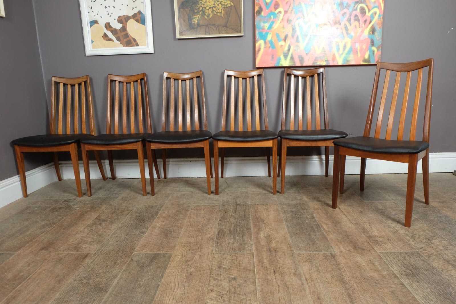 Vintage Retro G Plan Fresco Oval Dining Table and 6 High Back Chairs VB Wilkins