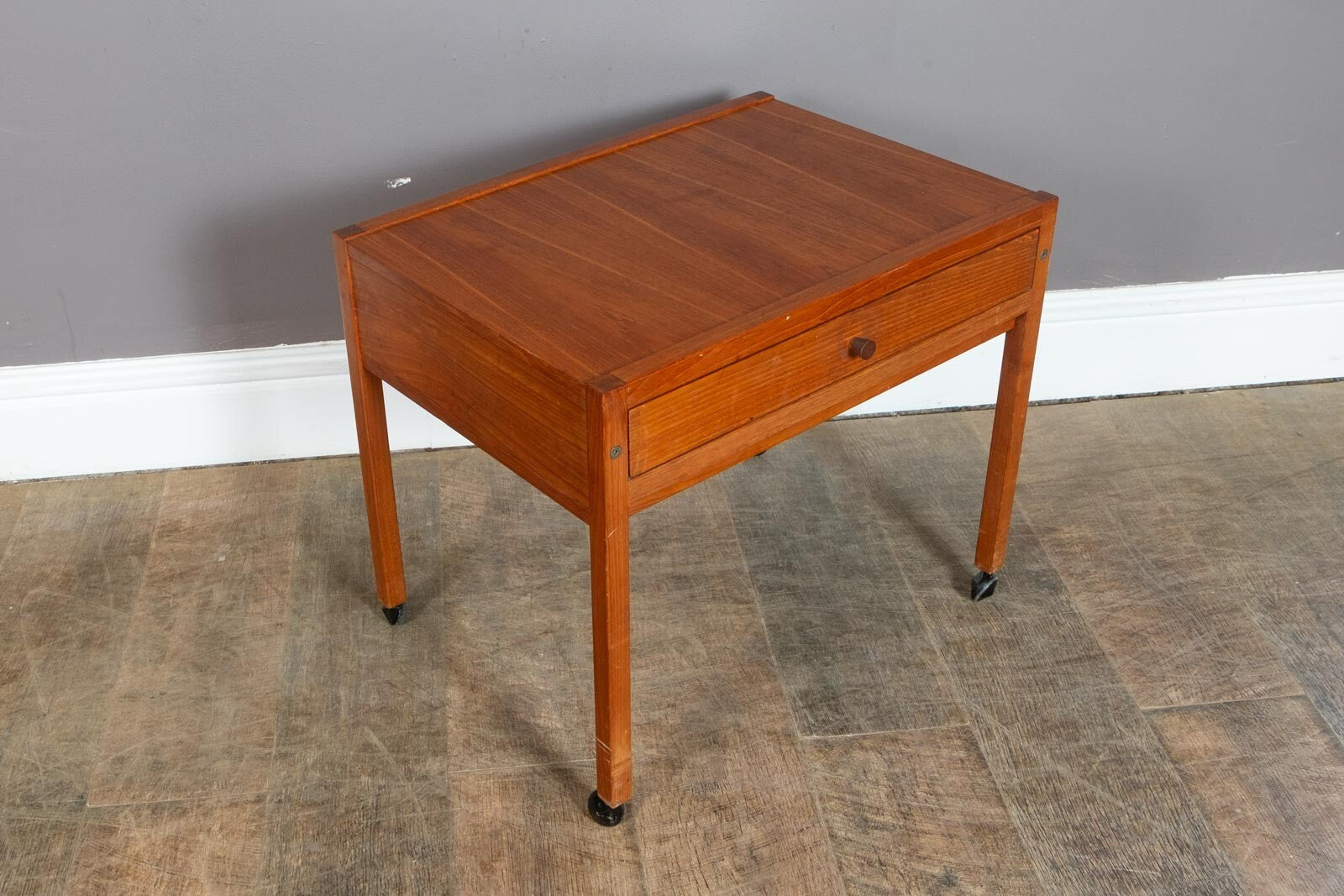 Vintage Retro Mid Century Danish Teak Sewing Table