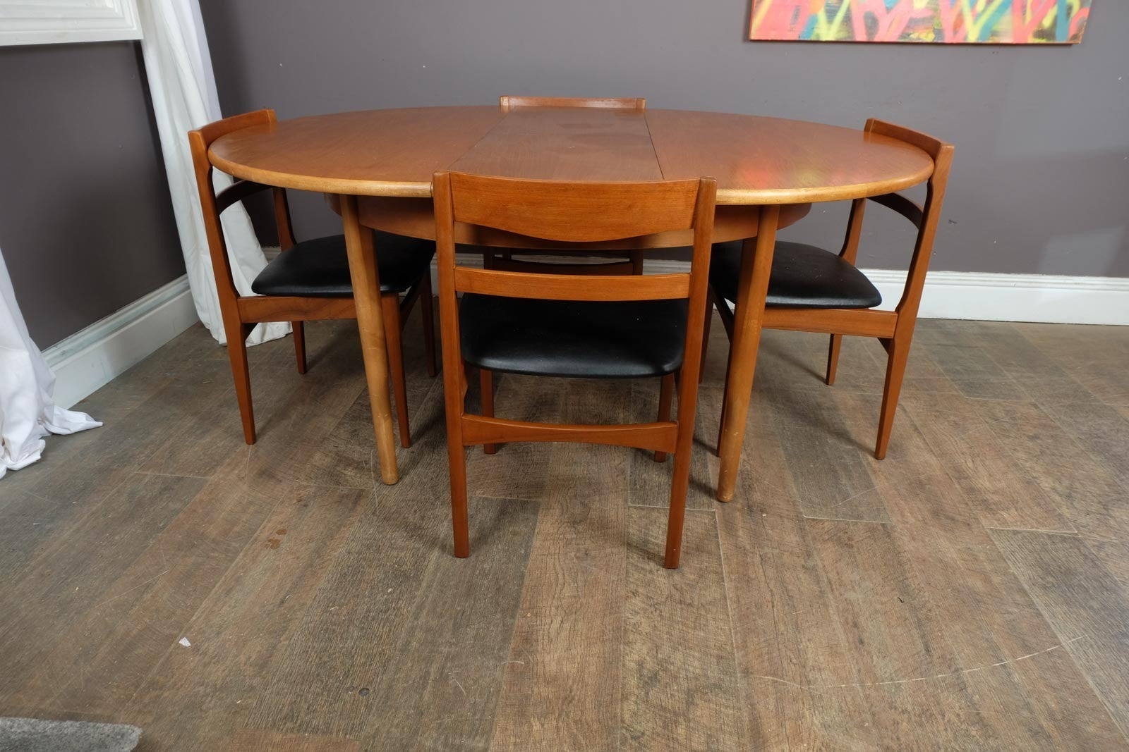 Vintage Retro Med Century Teak Extending Dining Table and 4 chairs by Nathan