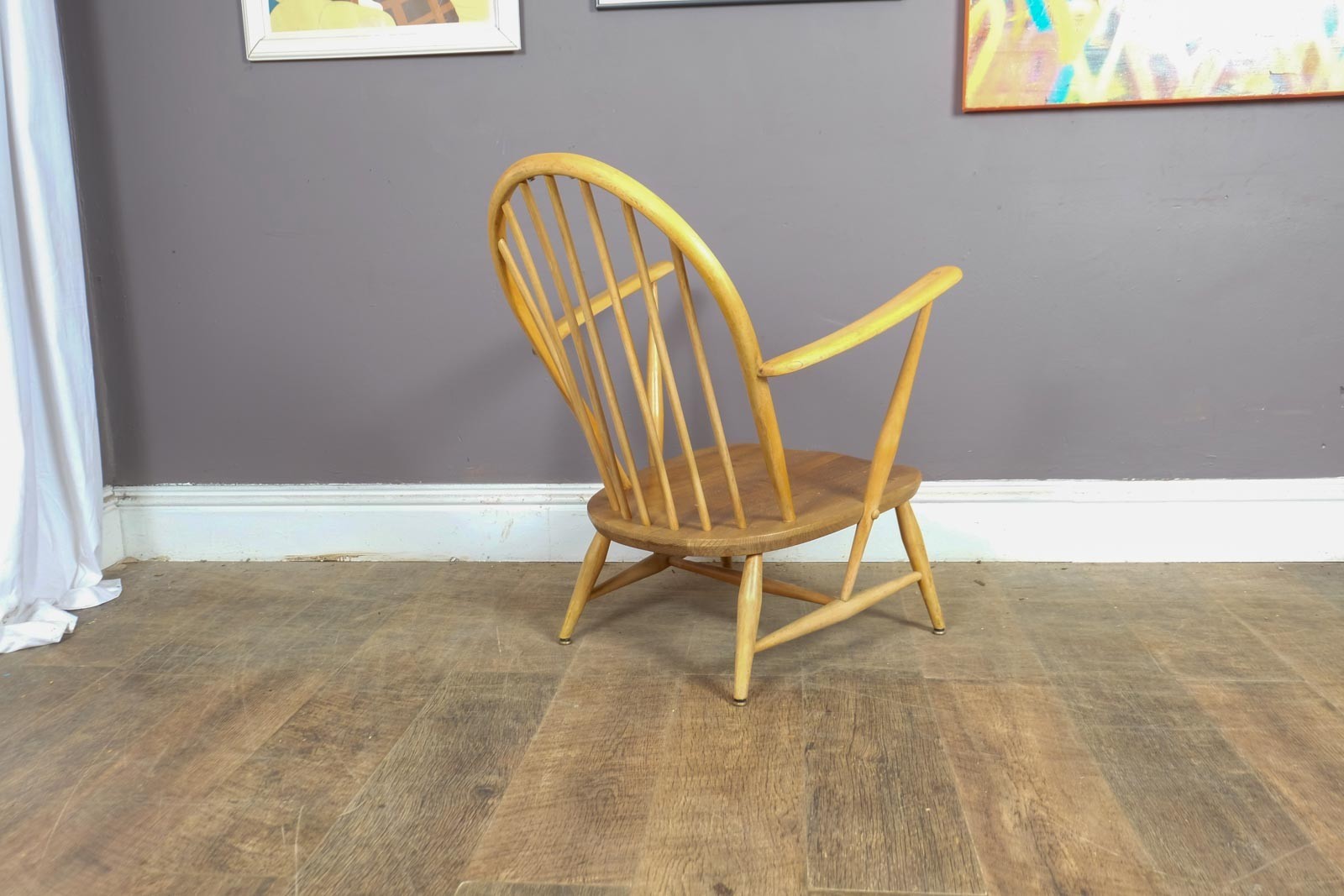 Vintage Retro Ercol Light Elm Windsor Arm Chair Model 305