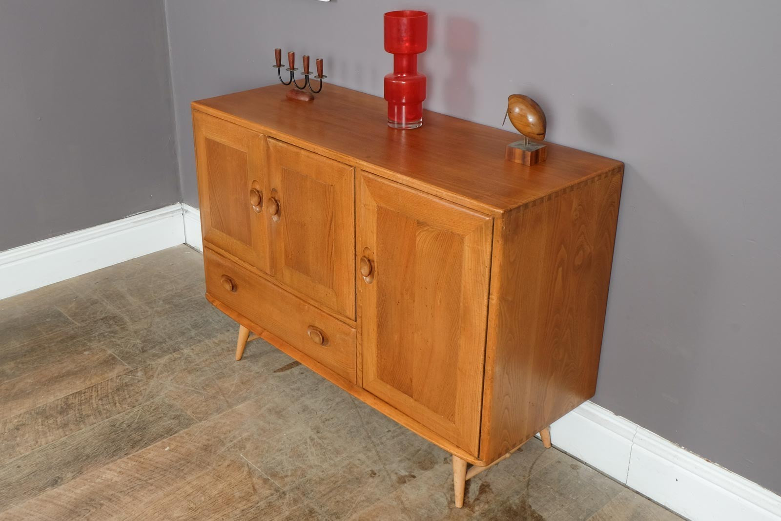 Vintage Retro Ercol Light Elm Sideboard Model 366