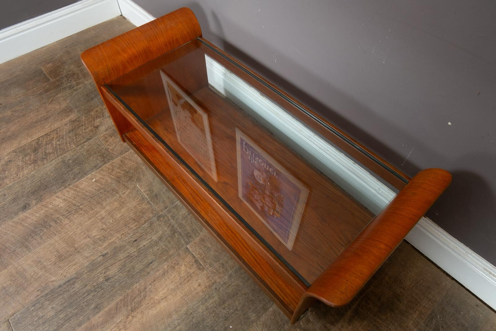 Vintage G Plan Tulip Glass and Teak Coffee Table