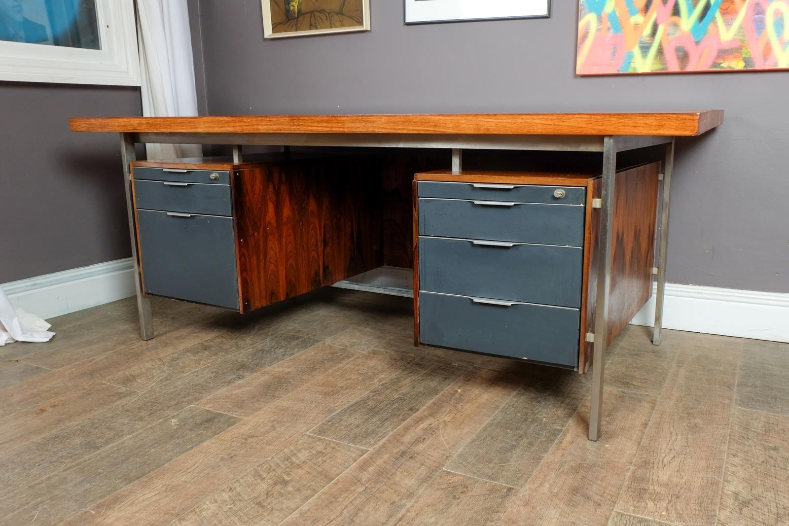 Vintage Retro Mid Century Rosewood Desk by Koenig + Neurath