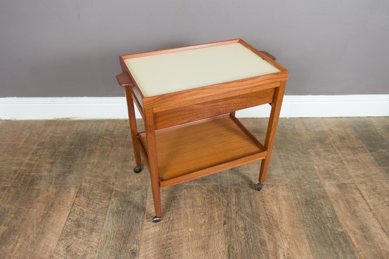 Vintage Mid Century Danish Teak Drinks Trolley Tea Trolley