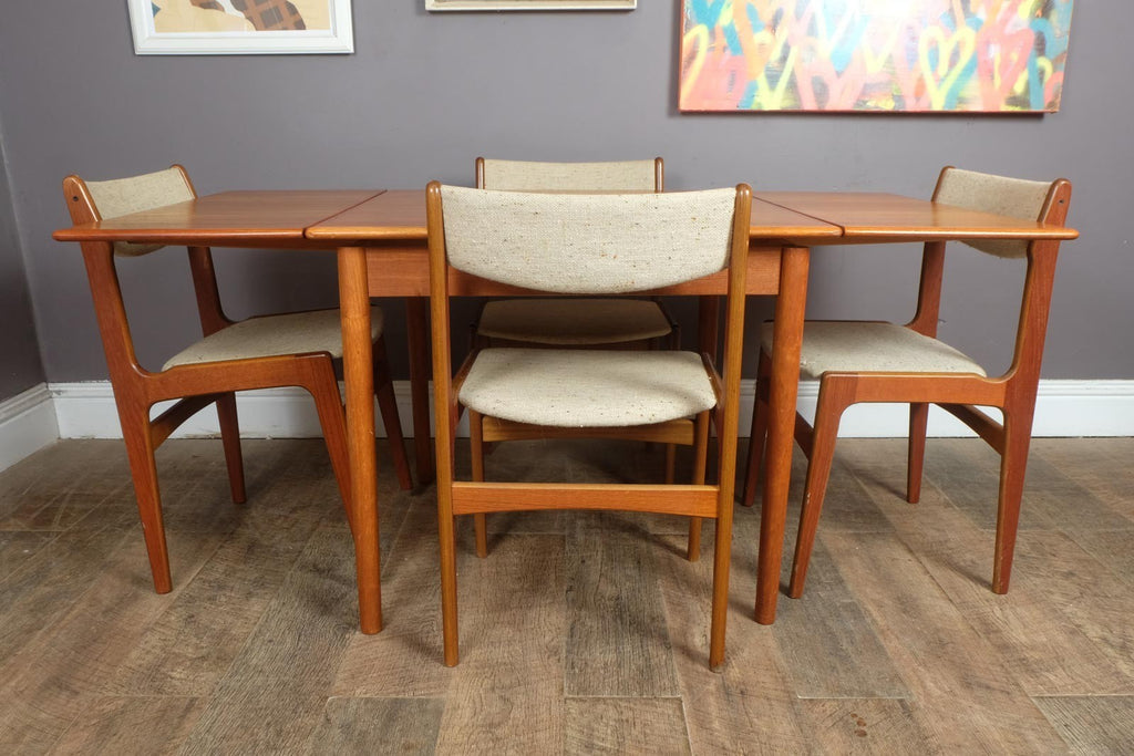 Vintage Retro Small Danish Teak Dining Table and 4 Chairs by AM Mobler