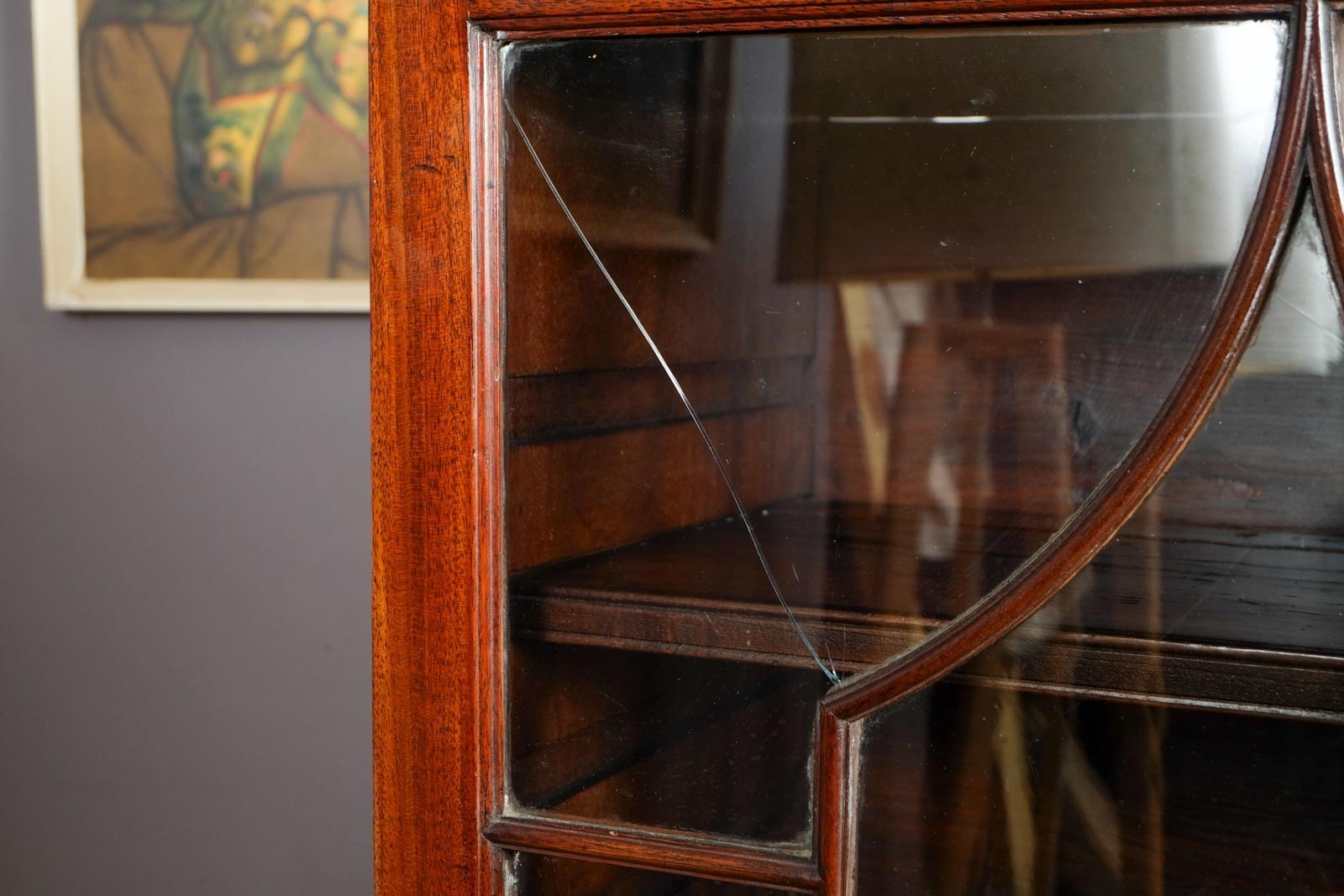 Vintage Retro Antique Mahogany Glazed Display Cabinet