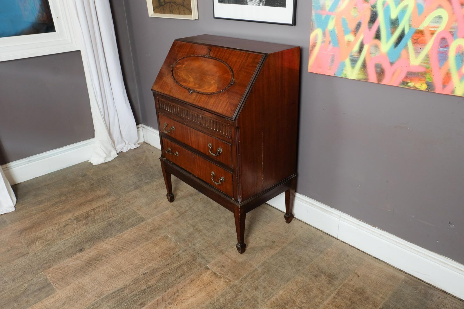 Vintage Retro Antique French Style Secretary Writing Desk Bureau