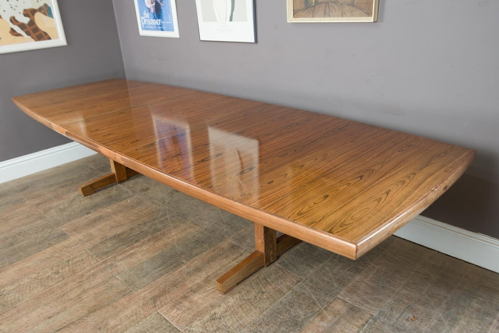 Large Vintage Danish Rosewood Dining Table - Koefoeds Hornslett