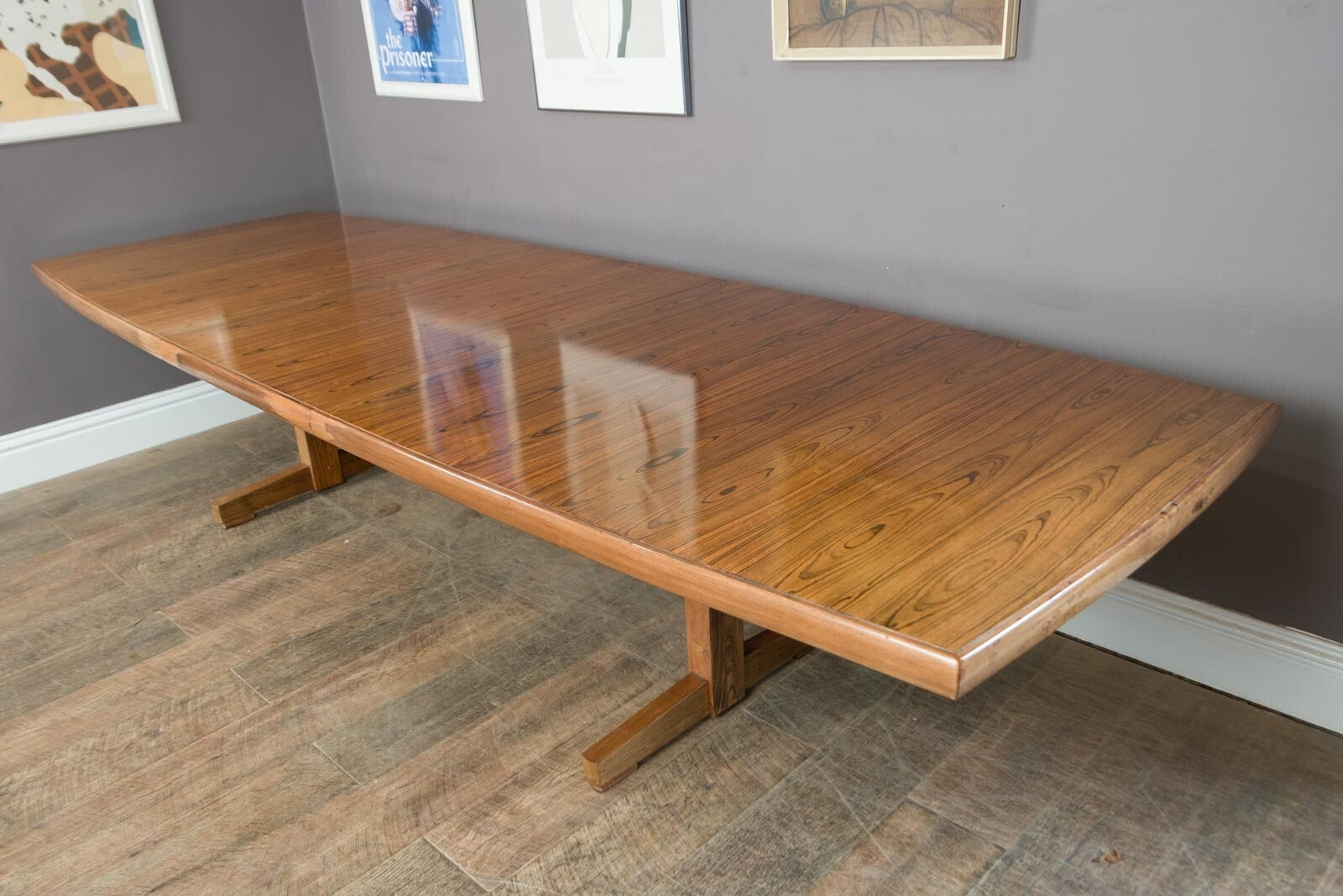 Large Vintage Danish Rosewood Dining Table - Koefoeds Hornslett