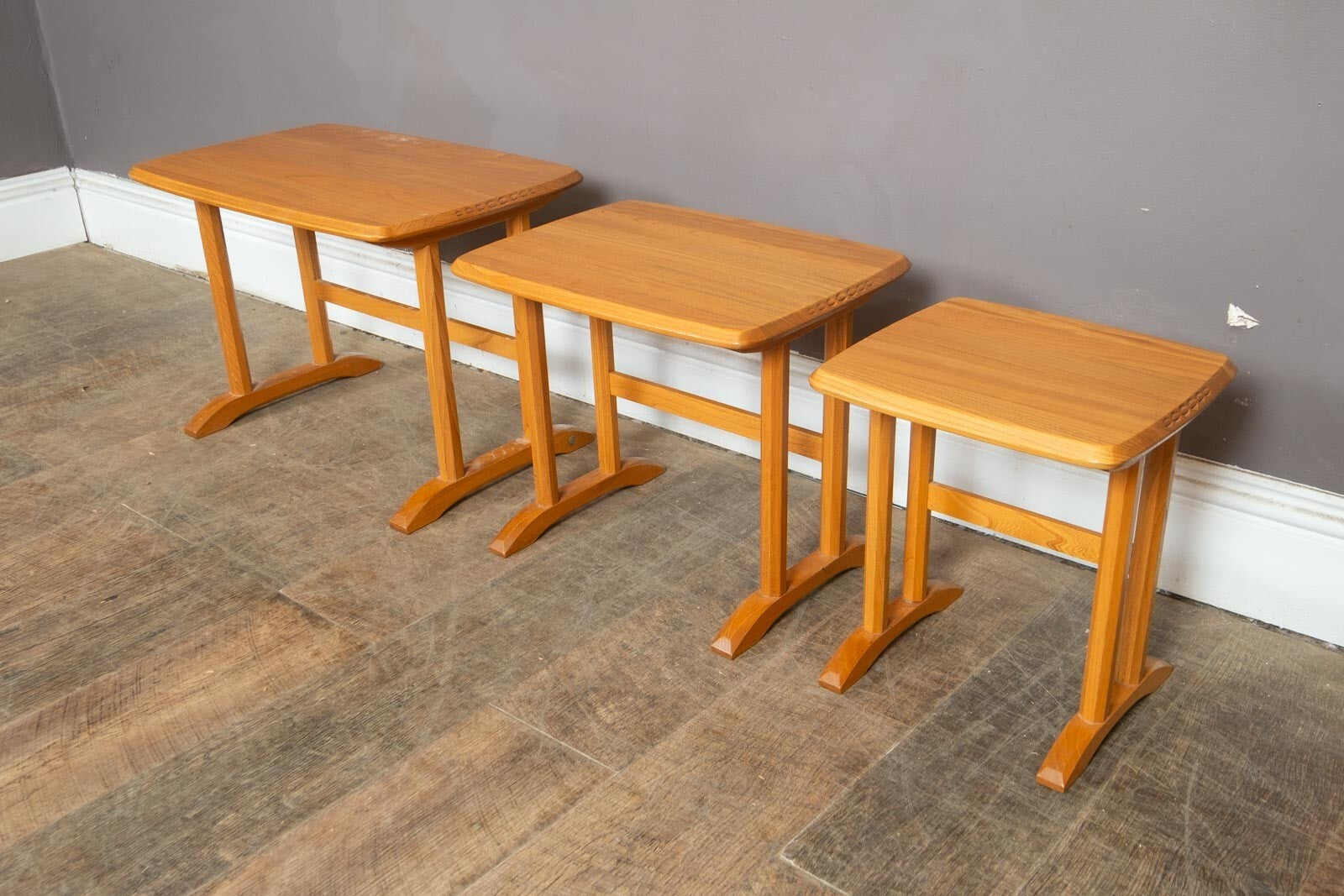 Vintage Ercol Light Elm Nest of Tables Model 927