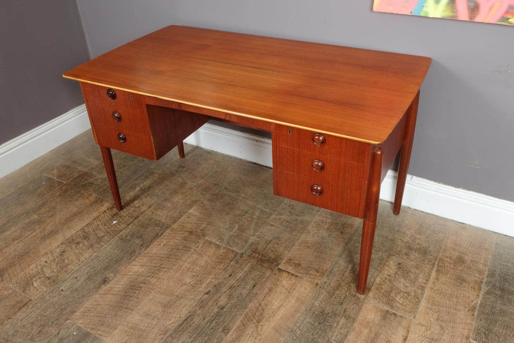 Vintage Danish Mid Century Teak Desk by P.A. Nielsen and Co