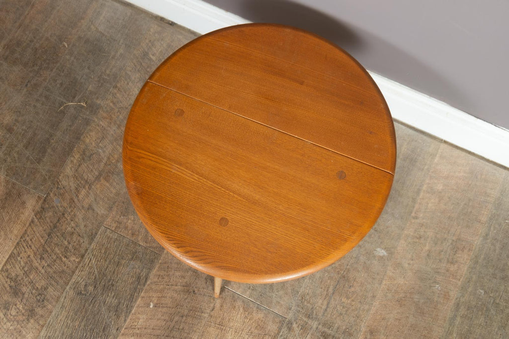 Vintage Ercol Light Elm Drop Leaf Side Table
