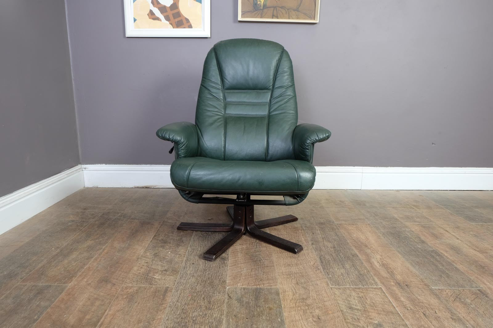 Vintage Retro Danish Reclining Armchair and Footstool by Unico