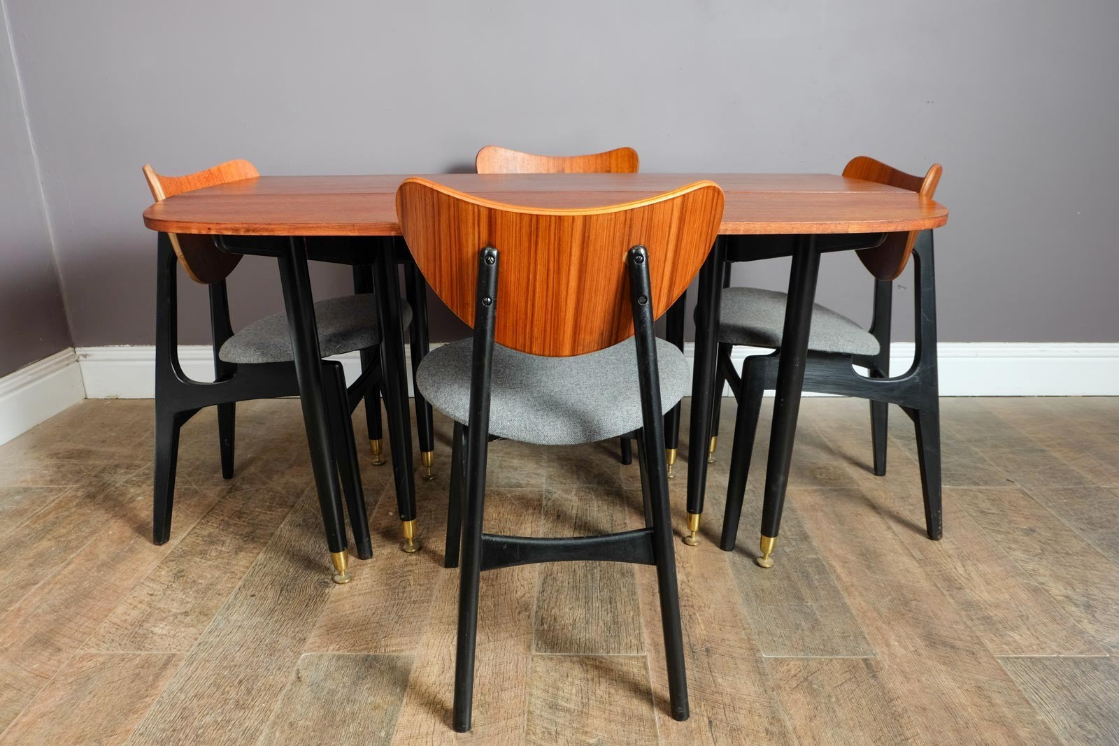 Vintage Retro G Plan Librenza Drop Leaf Dining Table and 4 Butterfly Chairs