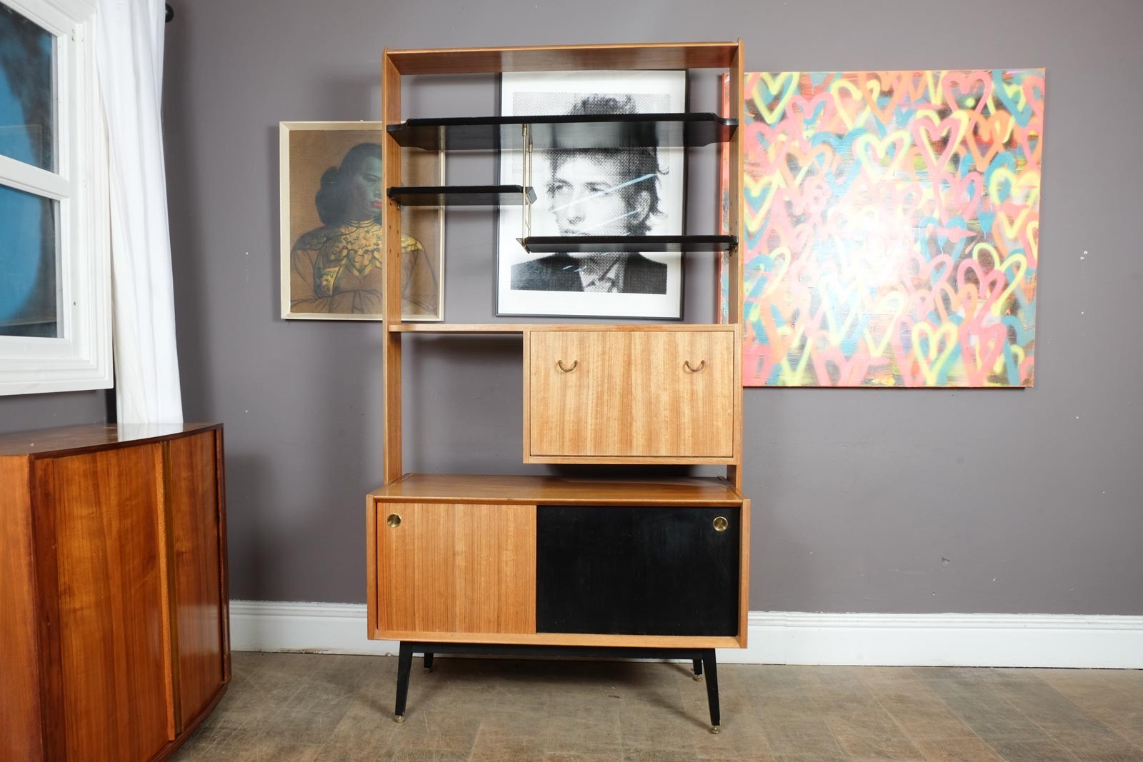 Vintage Retro G Plan Librenza Wall Unit in Light Teak