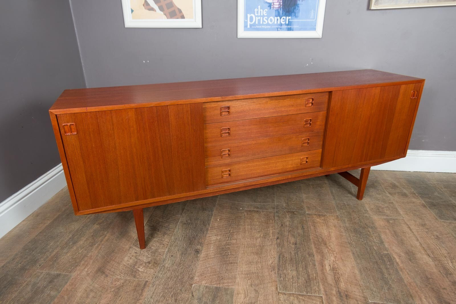 Vintage Retro Large Danish Teak Sideboard by Clausen and Sons