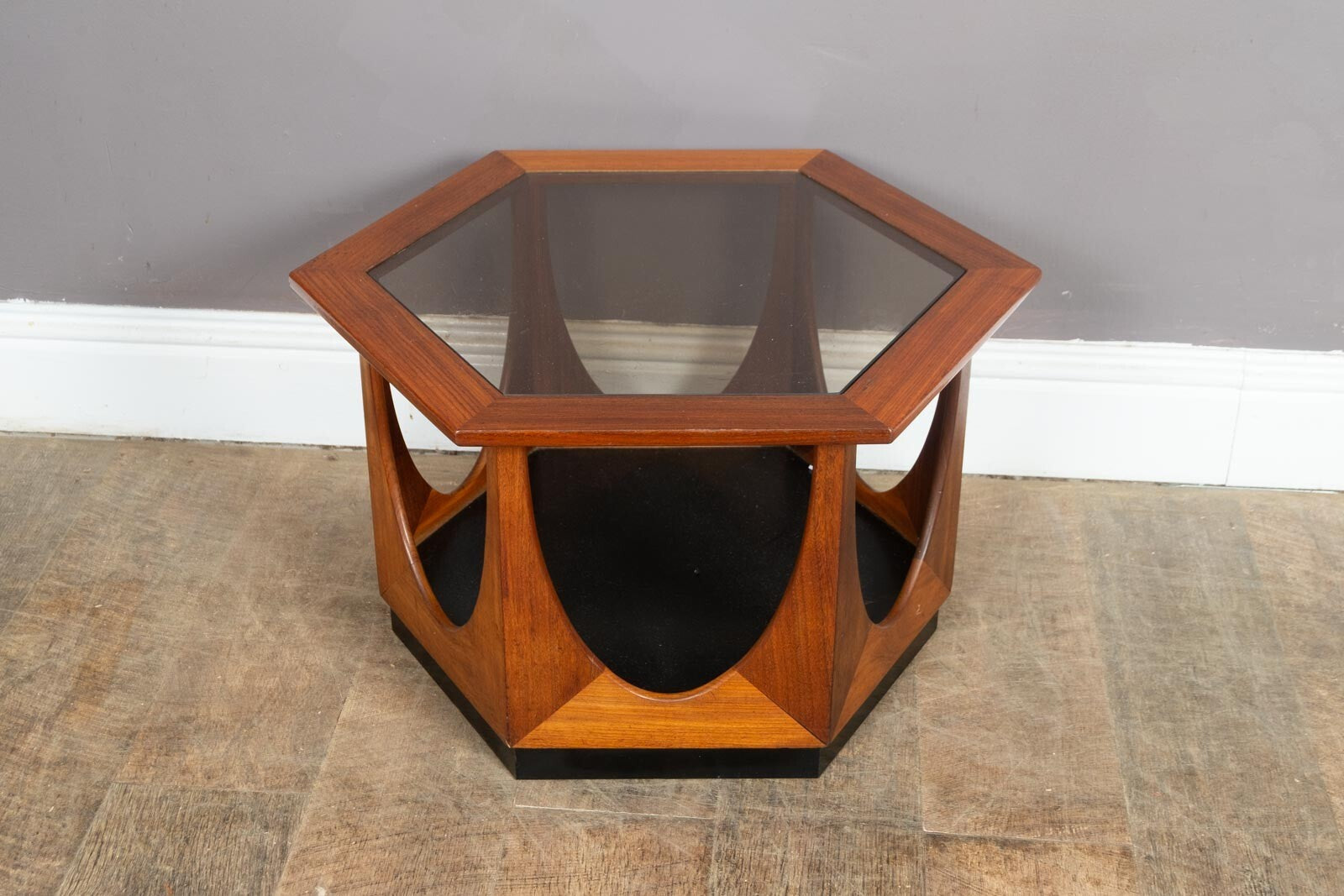 Vintage Mid Century Teak and Glass Brasilia Coffee Table by G Plan