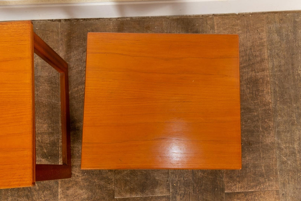 Vintage Retro Pair of Teak Nesting Tables