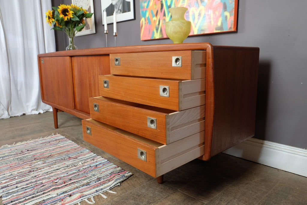Vintage Large Danish Teak Sideboard by HP Hansen