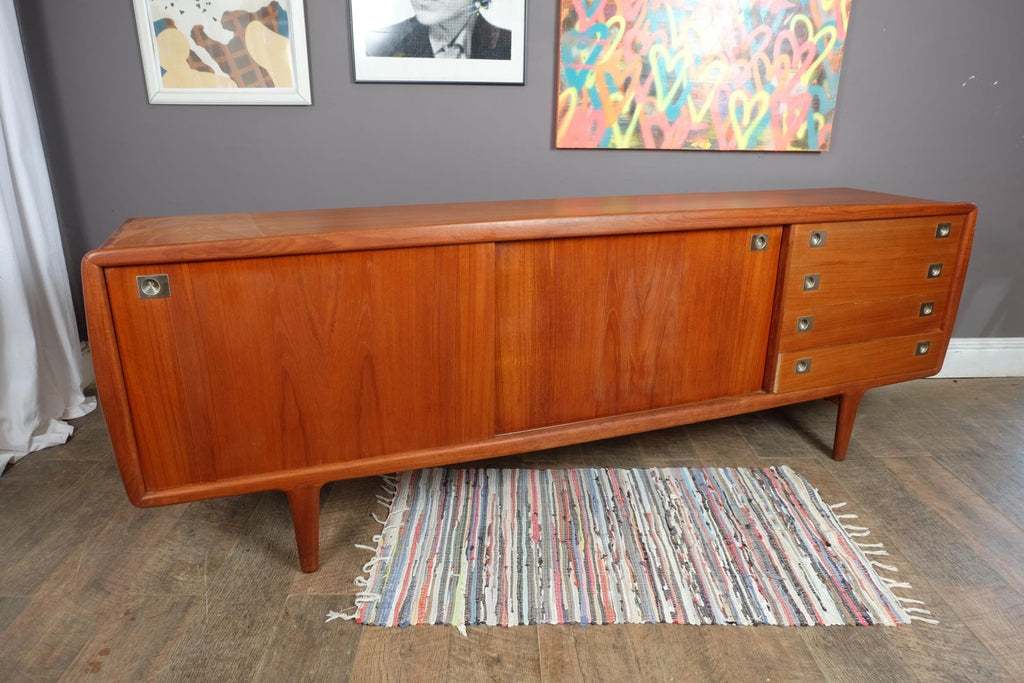 Vintage Large Danish Teak Sideboard by HP Hansen