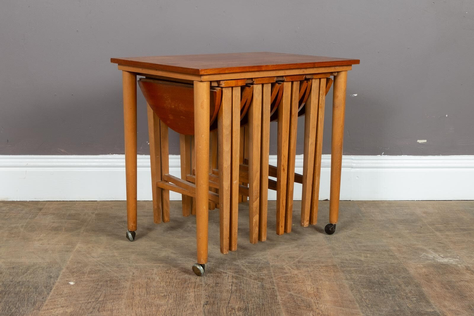 Vintage Retro Mid Century Teak Nest of 5 Tables