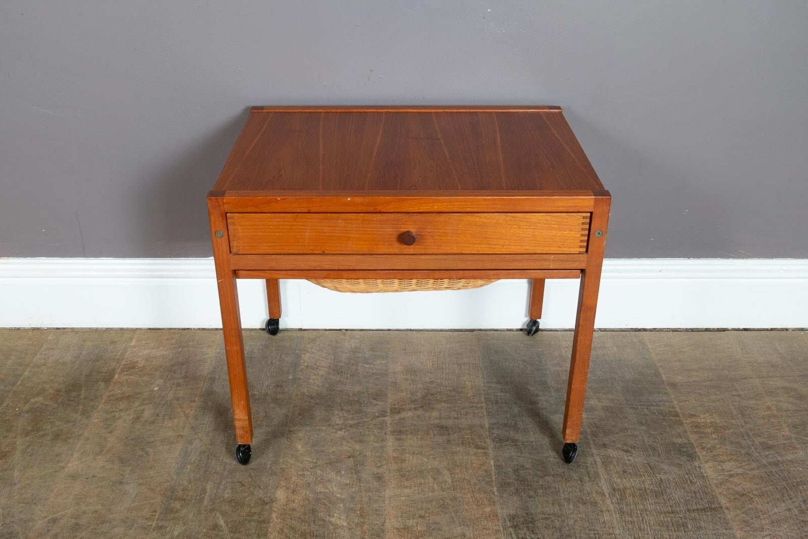 Vintage Retro Mid Century Danish Teak Sewing Table