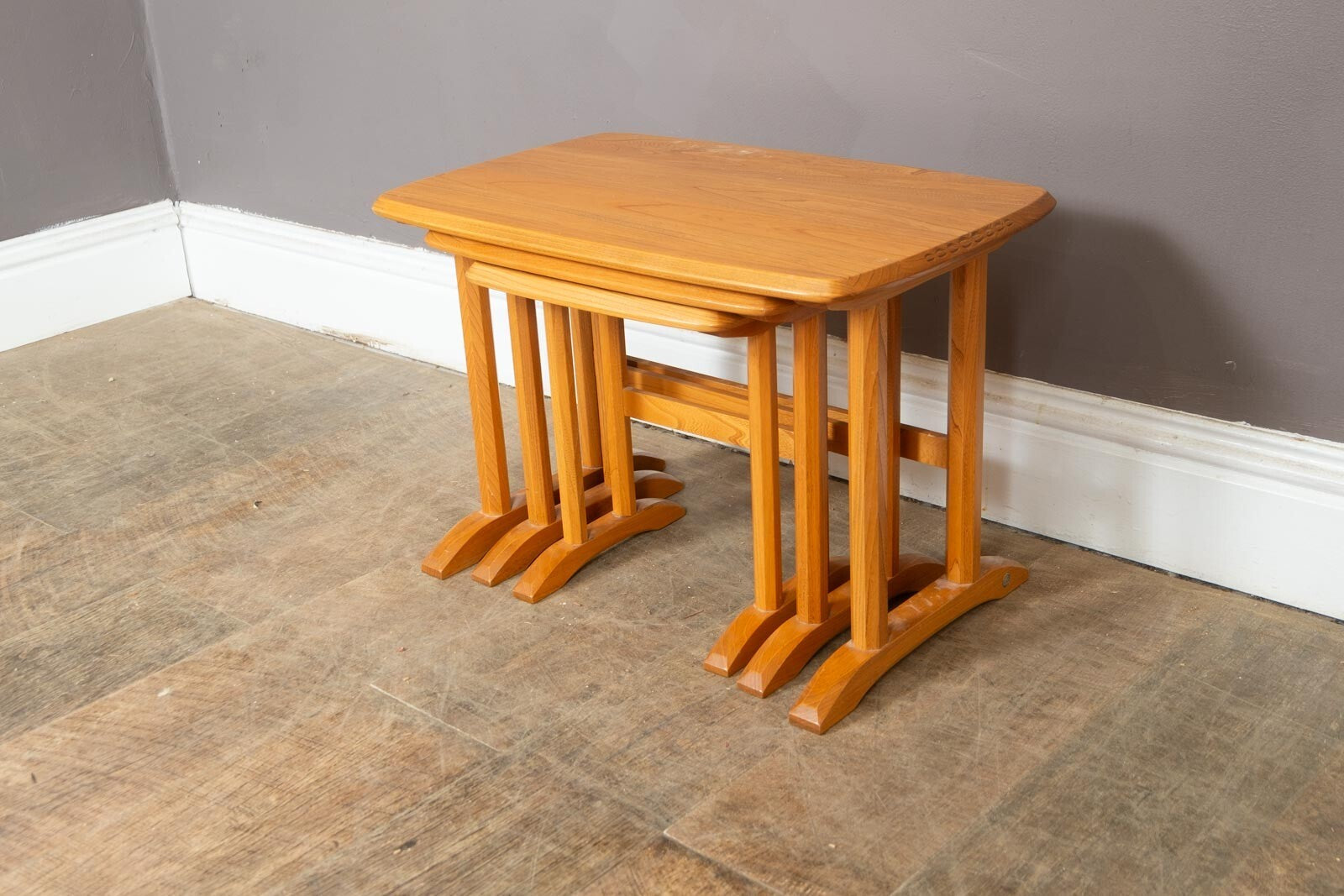 Vintage Ercol Light Elm Nest of Tables Model 927